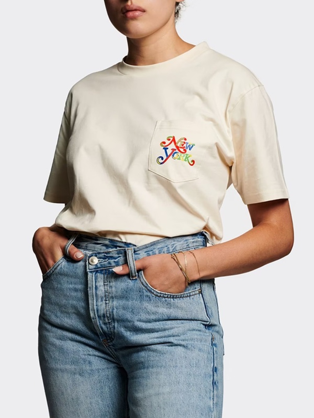 NY Painted-Logo Pocket T-Shirt